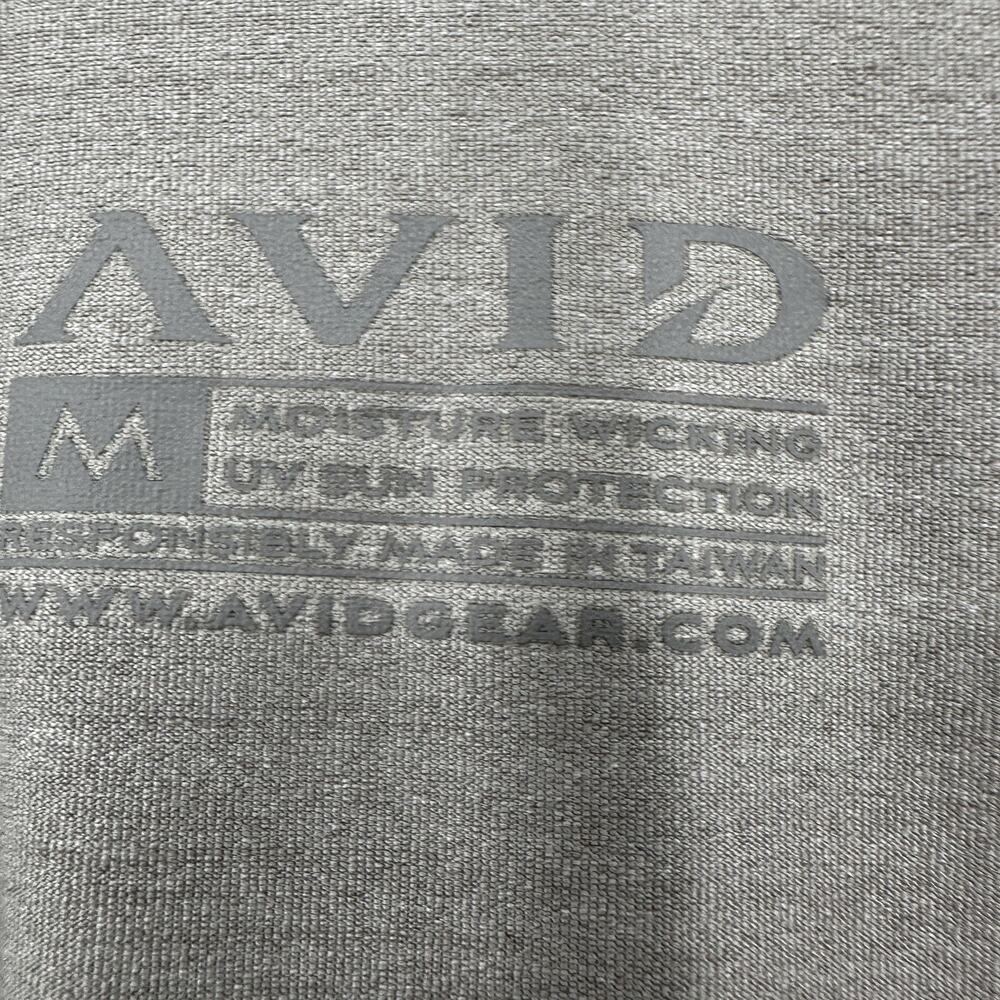 Avid Gear Pullover Shirt Mens Medium Gray Long Sleeve Lightweight Fishing UV - Picture 5 of 7